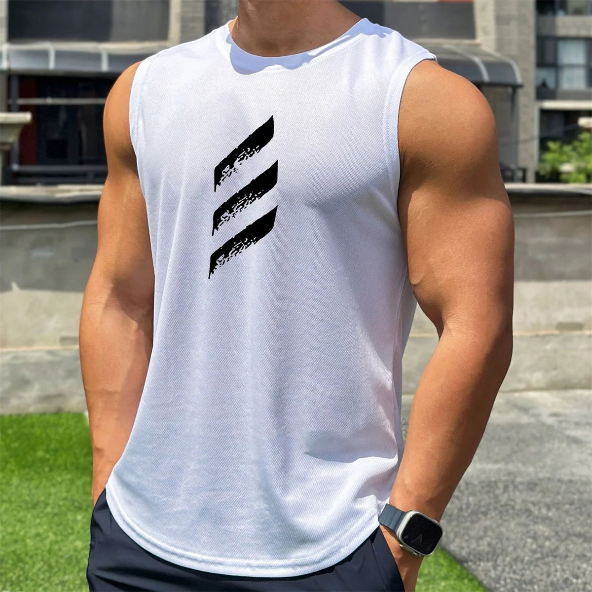 Men Bodybuilding Tank Top Gym Fitness Quick Dry Sleeveless Shirt Sport Training Clothes Male Summer Casual Stringer Singlet Vest