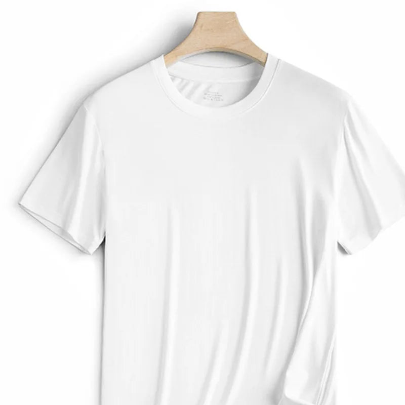 94% Modal 6% Spandex Summer Short Sleeve T-shirt Men Crew Neck Solid Color Casual Underwear Brand High Quality Mens Clothing New