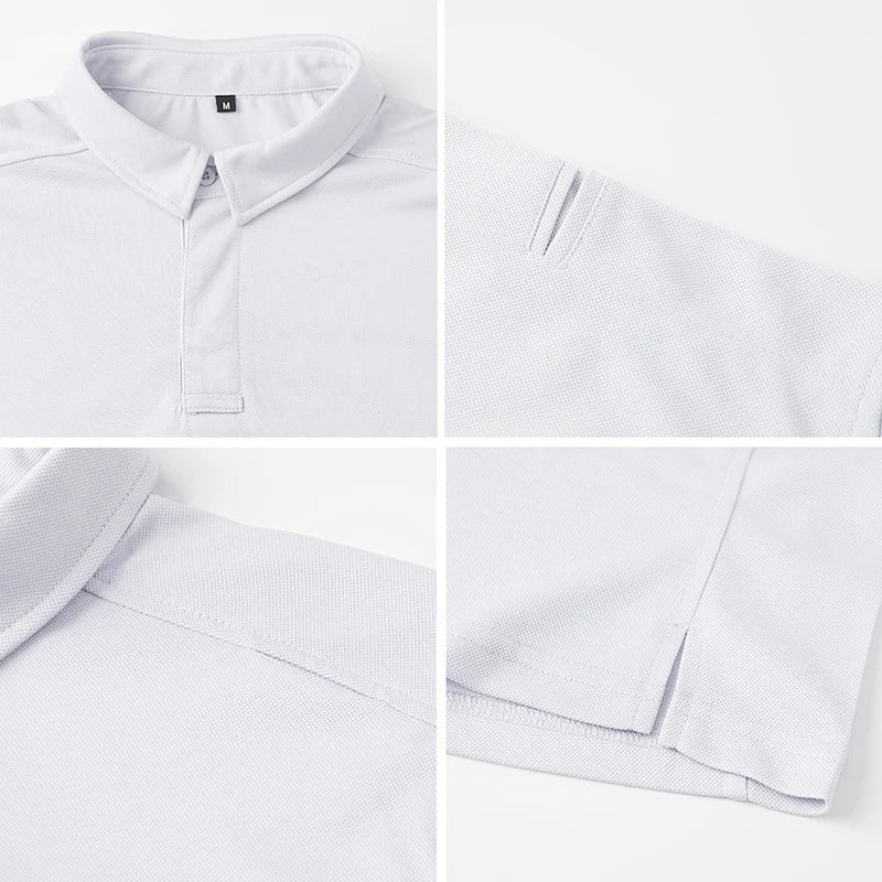Men's Short Sleeve Tactical Shirt Casual Performance Lightweight Polo Shirt Summer Outdoor Fishing Hiking Golf Shirt USA Size