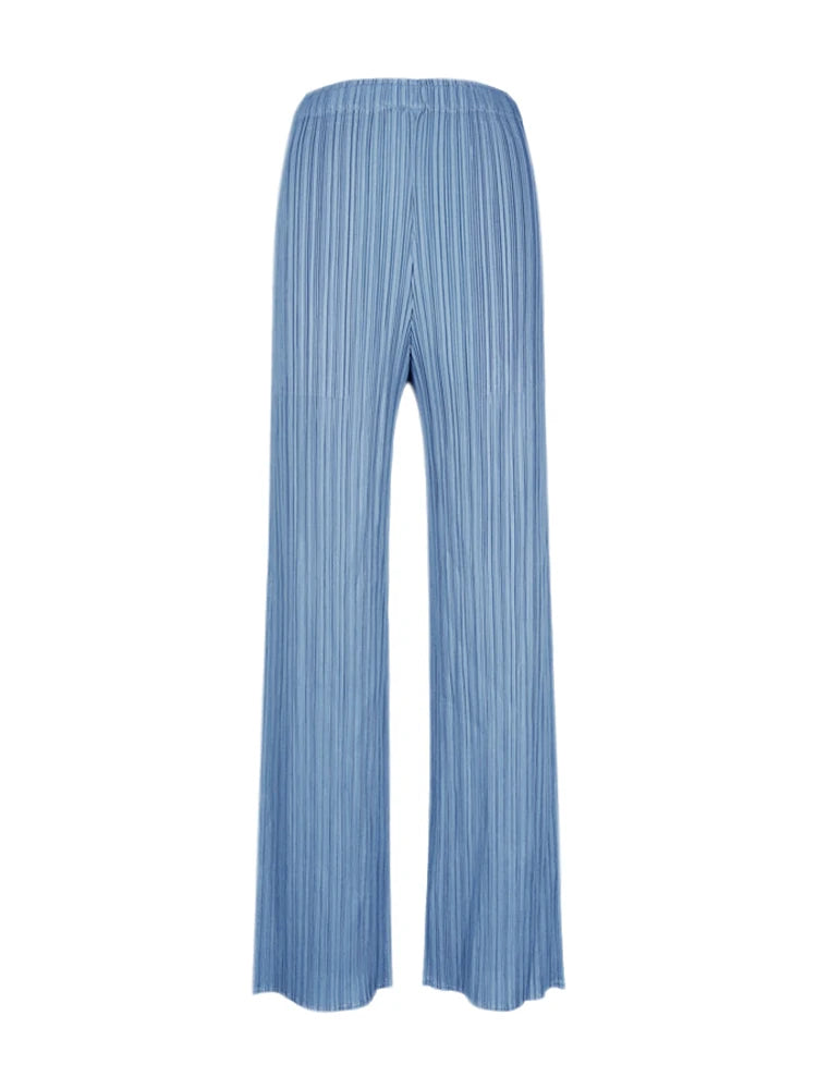 Spring Summer Autumn Women's Casual Elegant Miyake Designer Classical Loose Straight Pleated Pants High Waist Trousers In Stock