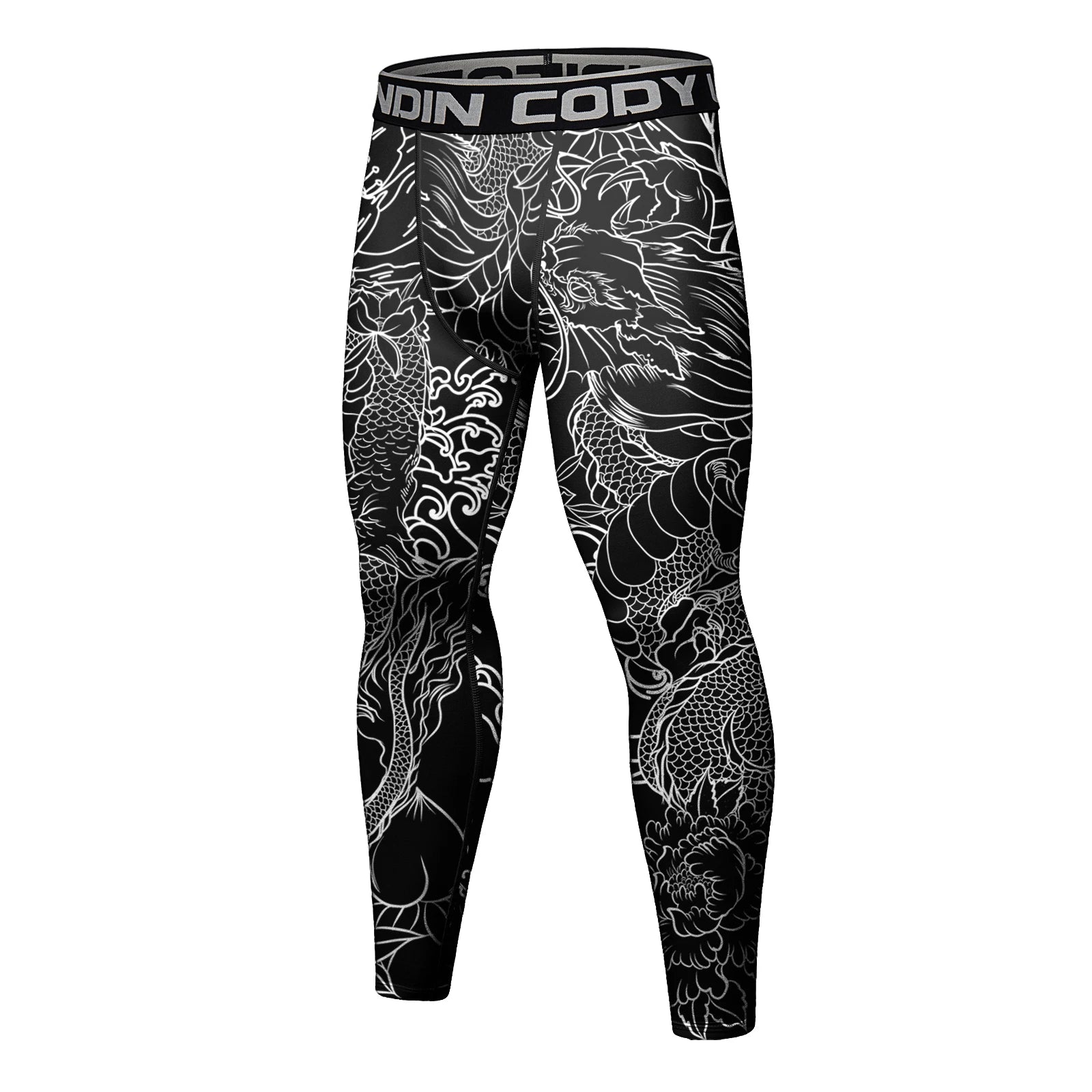 Cody Lundin Men's Jiu Jitsu Spats Stappling Compression Tights Pant Training BJJ No Gi Grappling Leggings Gym Fitness Trousers