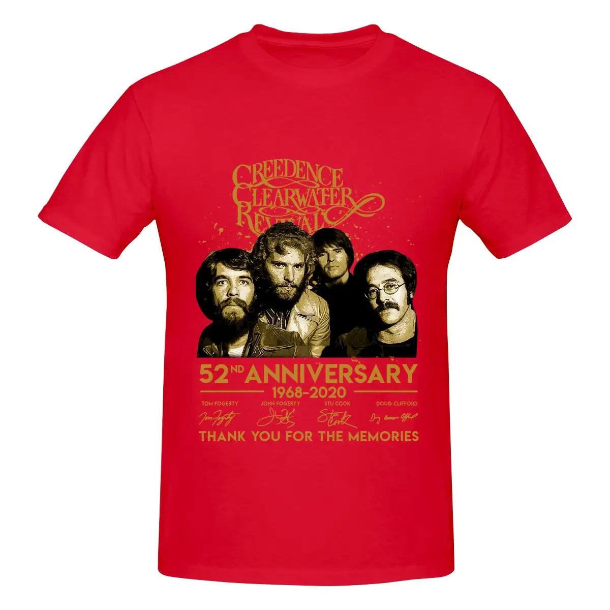 Funny 52 Years Creedence Clearwater Revival Classic Men's T-shirt Printed Tops are loose and slim fit Women's T-shirts