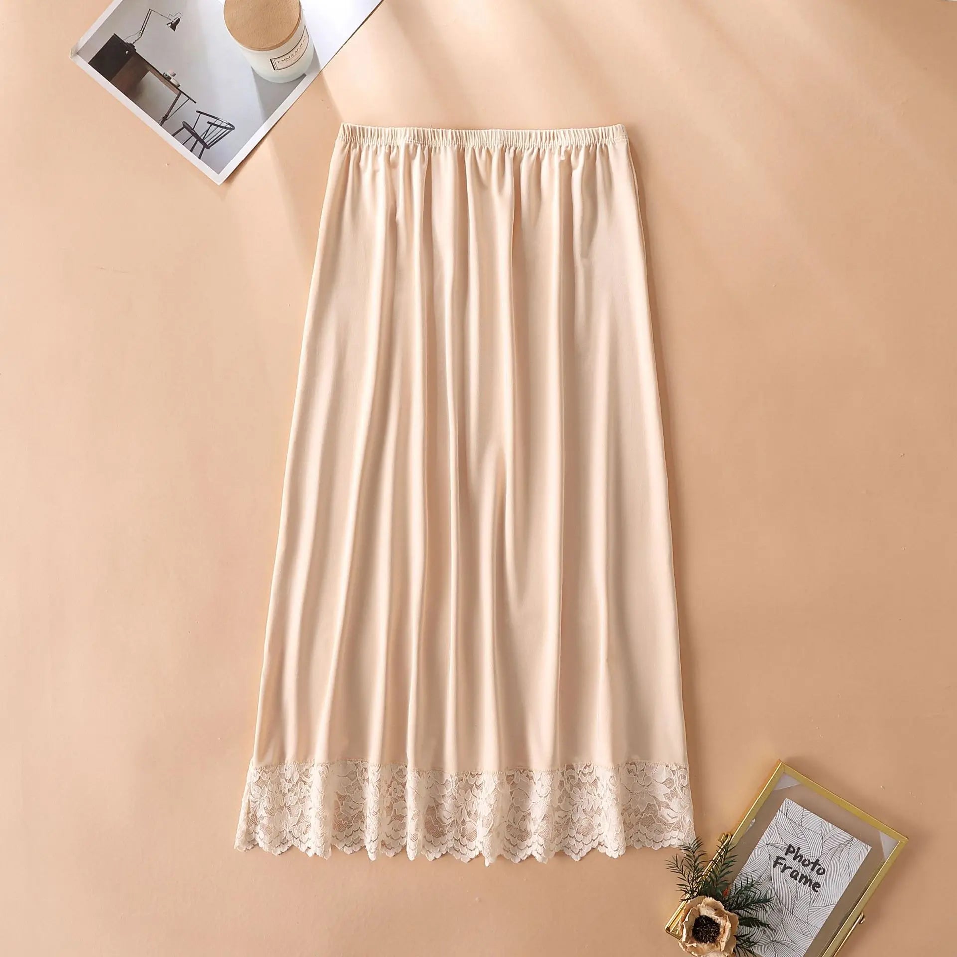 Women High Elastic Lace Pleated Skirts Summer Fashion White Black Skin Sleepwear Party Vestidos LGHX-521