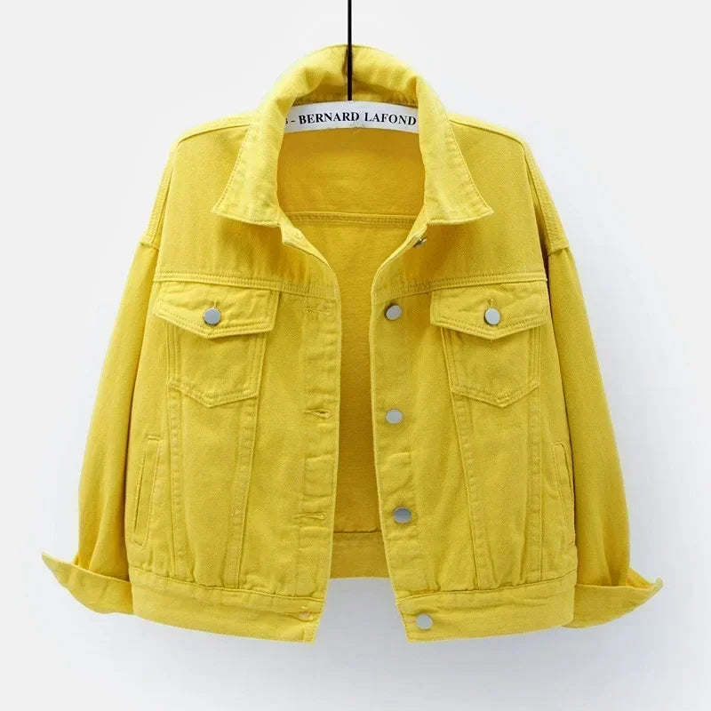 Denim Jacket Women Jeans 2025 Jean Jackets for Women Coat Veste Femme Purple White Yellow Mujer Red Pink Blue Black 3xl 4xl 2025