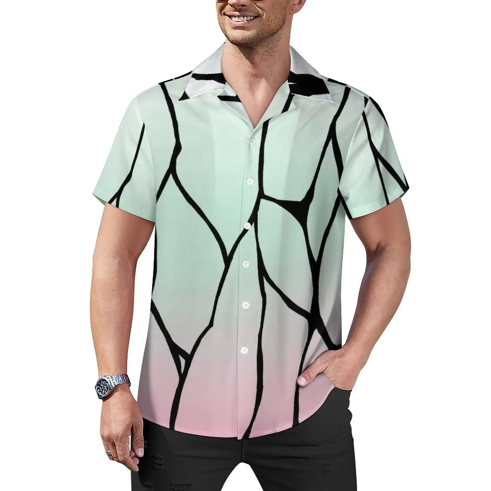 Agatsuma Zenitsu Vacation Shirt Demons Anime Kimetsus Hawaiian No Yaibas Casual Shirts Slayers Men Aesthetic Blouses Clothing