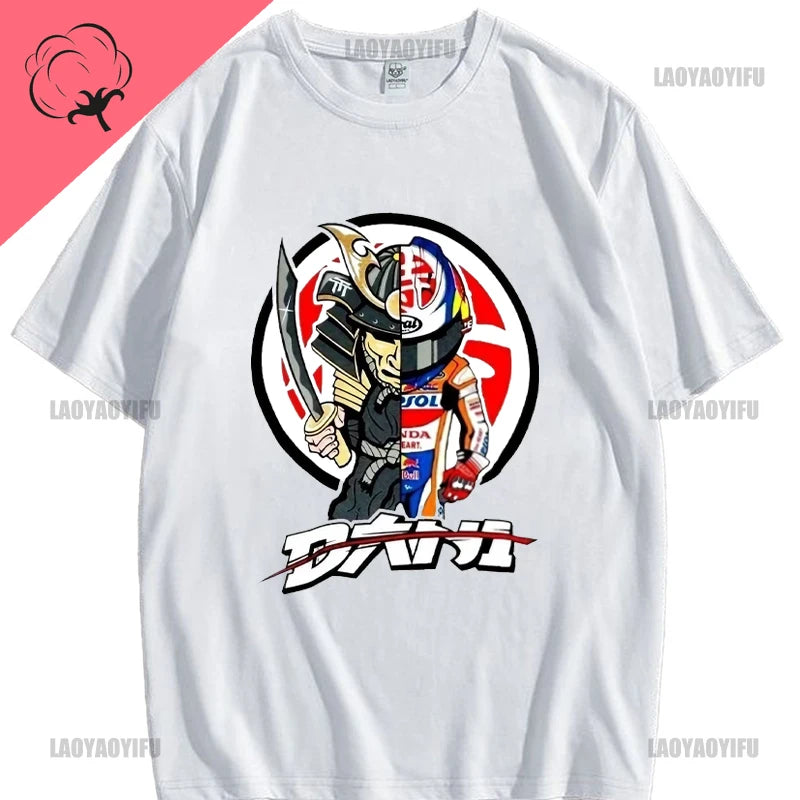 T-Shirt Men Harajuku Streetwear Dani Pedrosa Official Samurai T Shirt Printed T-Shirt Boys Top Cotton Tee Fashion
