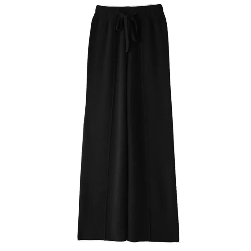 Women's cashmere pants 100% Merino wool broadfoot pants Women's knit loose knit pants Fall/Winter 2024 women's thick pants
