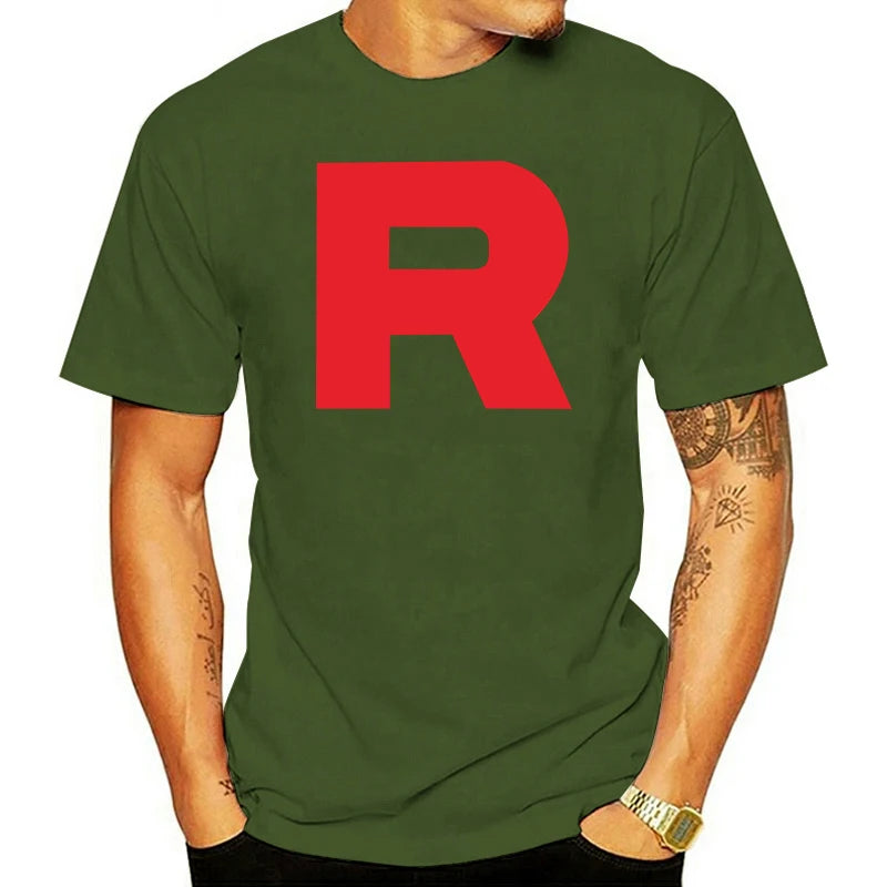 New Team Rocket Pokem3On Anime Cartoon Men's White T-shirt High Quality Printing Eu Size XS To 5Xl Tee Shirts