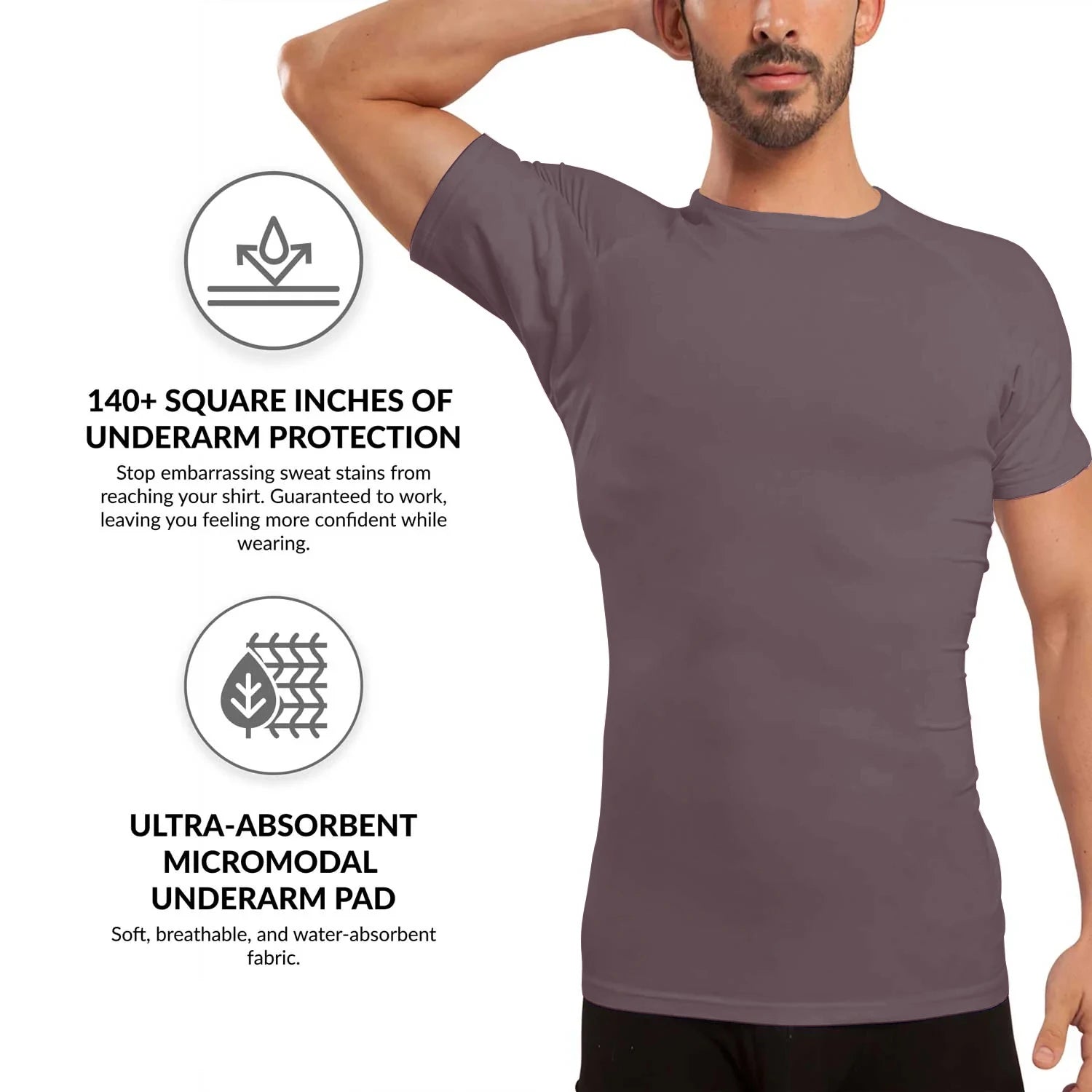 Lightweight Layering System Traps Heat and Moisture Sweatproof Undershirts Tee Shirt Men's Anti Perspiration T Shirt