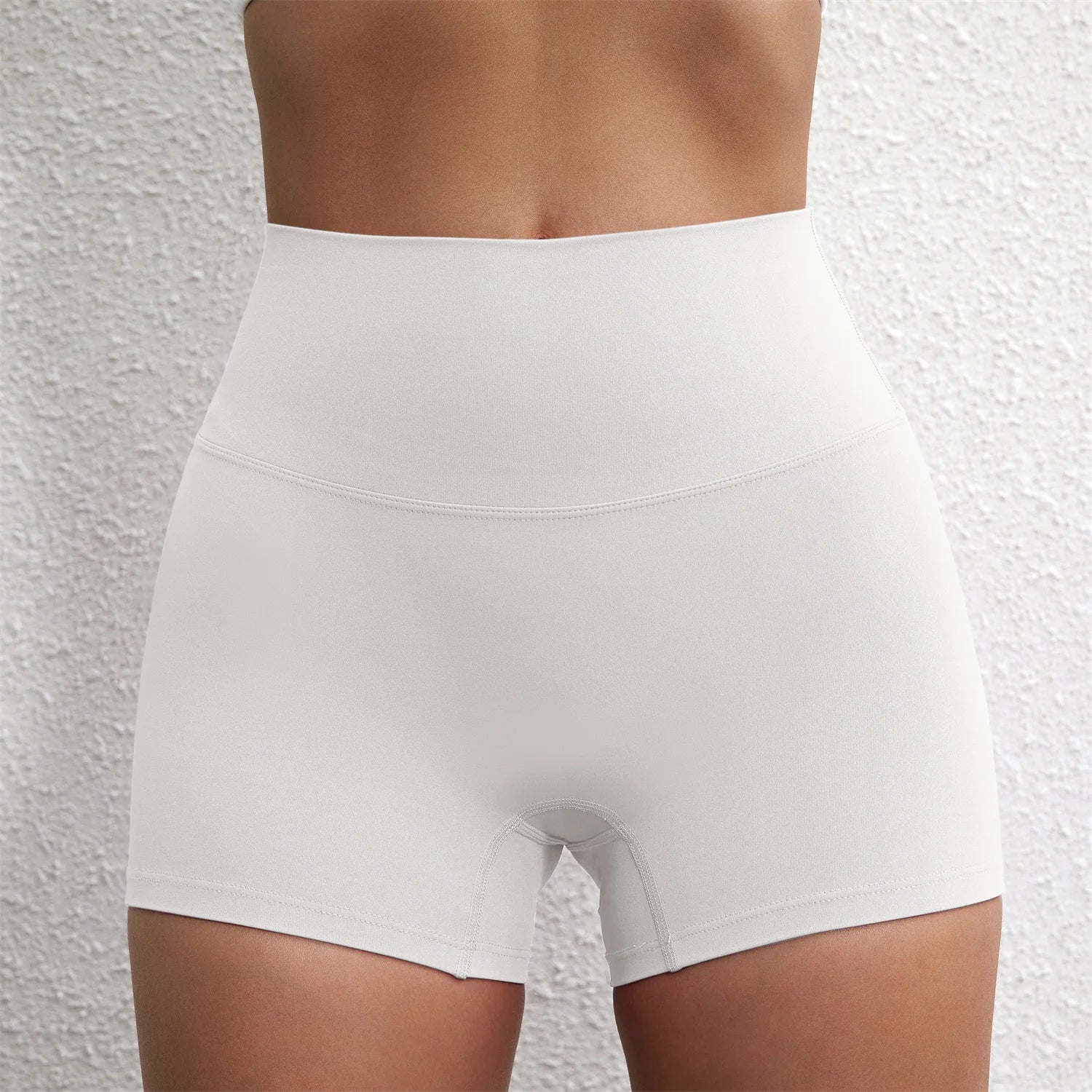 Solid Color Tight Compression Sport Short High Waist Yoga Ultrashort Legging Training Soft Women Gym Athletic Tight Squat Proof