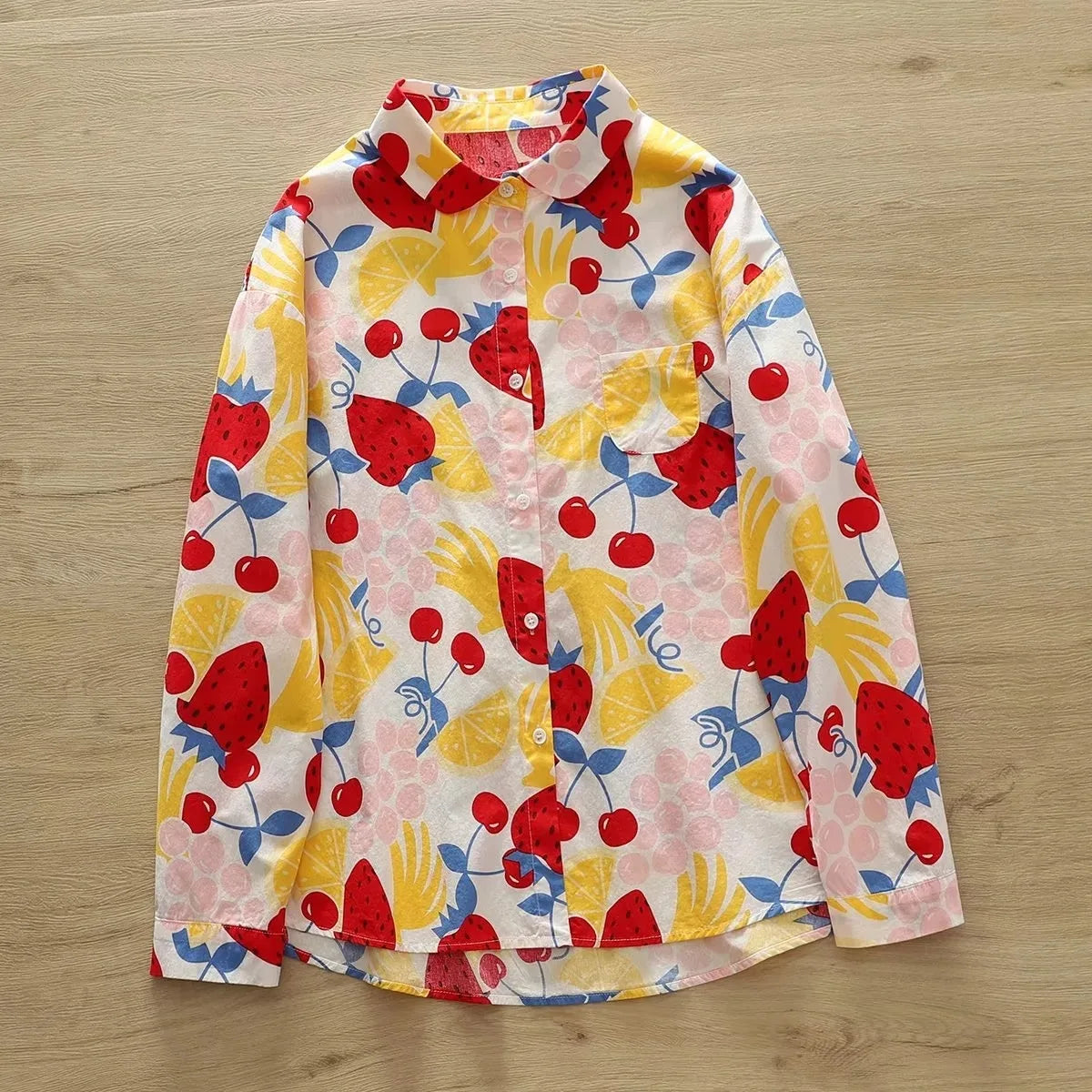 Fashion Women Printed Shirts Cotton Casual Blouses and Tops 2024 New Loose Style Exquisite Lady Long Sleeve Shirt Female Clothes
