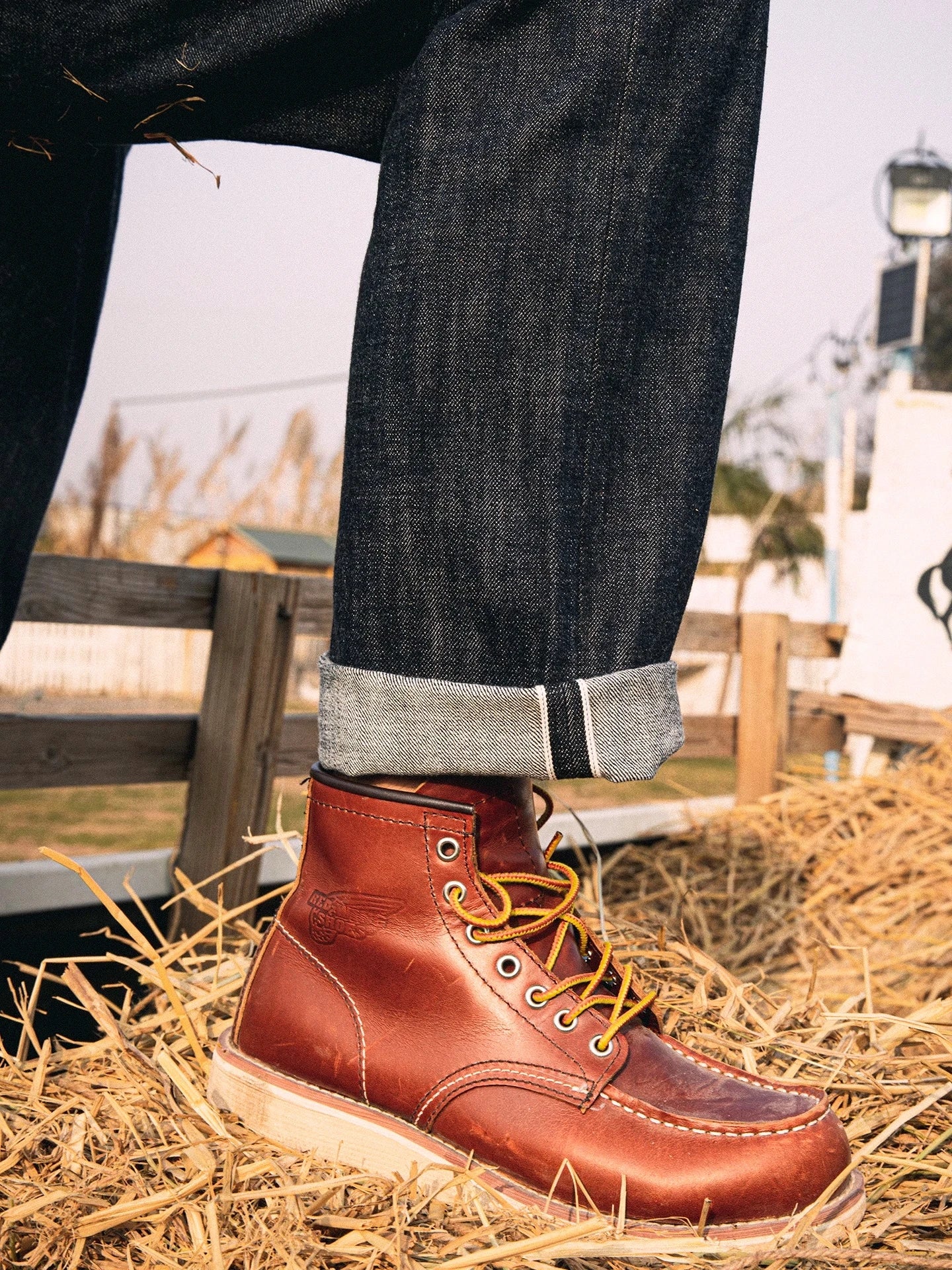 Red Tornado 710 Slim Straight Jeans Button Fly Heritage Style Selvedge Denim Pants