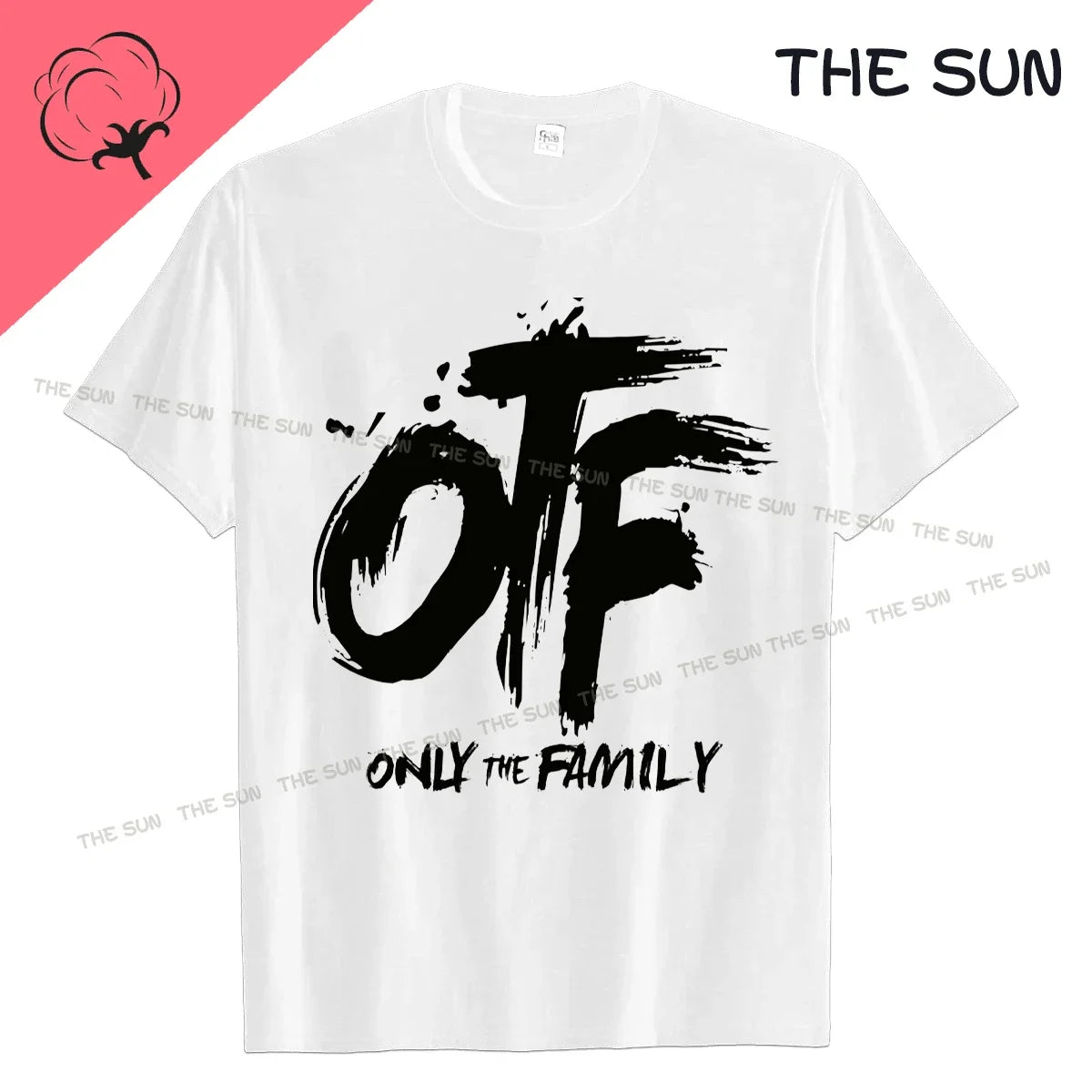 Men Black T-Shirts Fashion Adult Tees Tops O-neck with Lil Durk Otf Pattern Printed Summer Fashion Teeshirt Male Tops Cotton