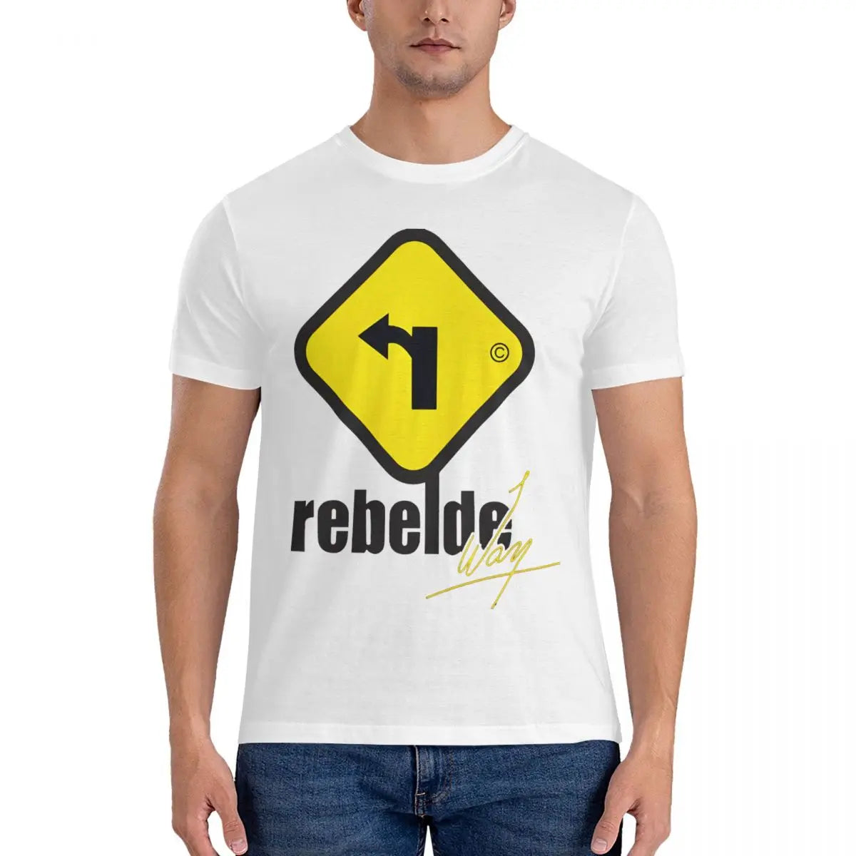Way T-Shirt for Men Rebelde Vintage Pure Cotton Tee Shirt Round Collar Short Sleeve T Shirt Birthday Present Clothing