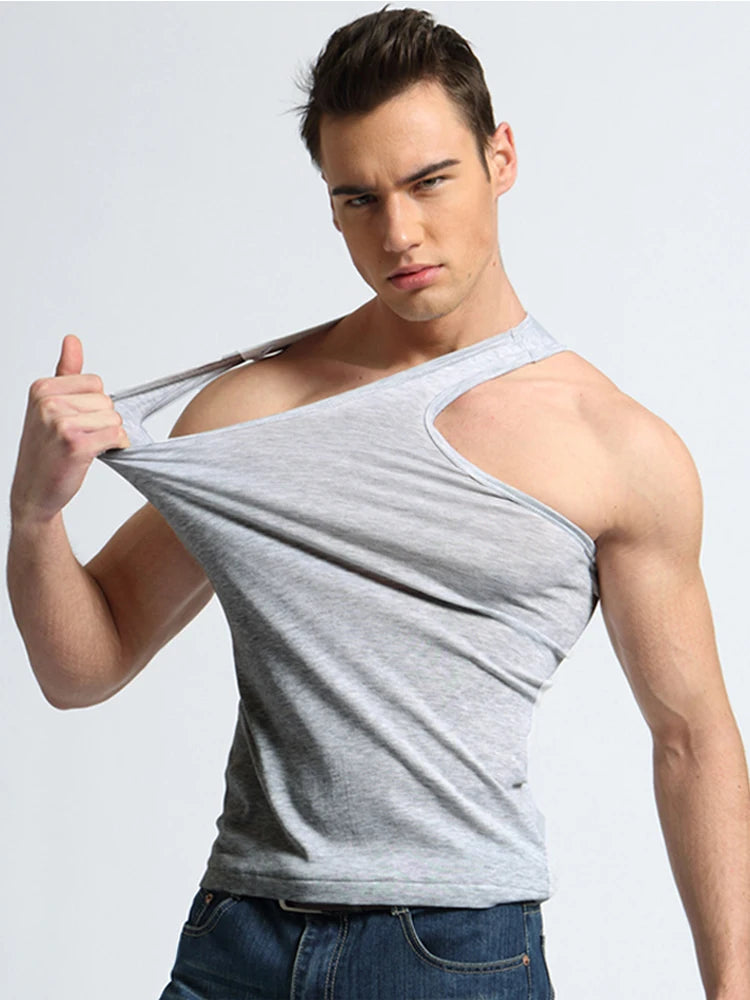 Men's Underwear Cotton Tank Top Men High Quality Bodybuilding Singlet Sleeveless Slim Fit Vest Men Tank Tops
