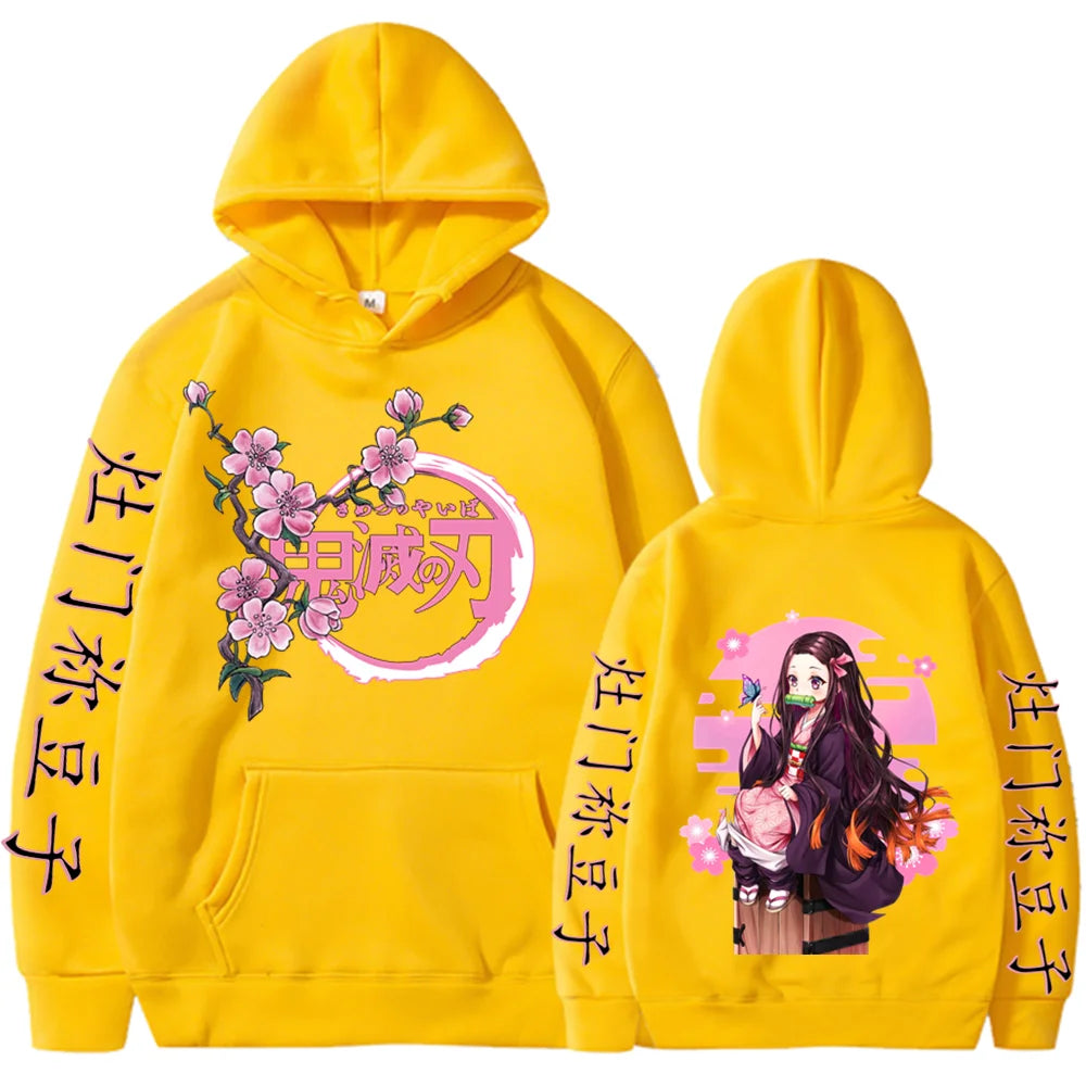 Kamado Nezuko Graphic Print Hooded Anime Demon Slayer Streetwear Men Women Hoodies Oversized Sweatshirt Harajuku Unisex Pullover