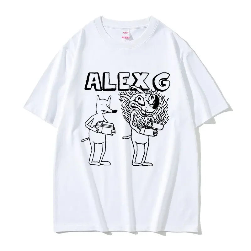 Singer Alex G Print T-shirt Male Summer Casual Tees Short Sleeve Men Women Fashion FunnyTshirt Unisex Vintage T Shirt