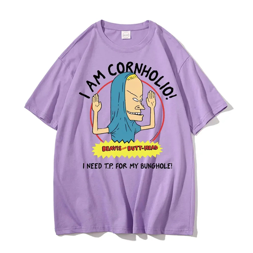 I Am Cornholio T-shirt Beavis Scary Art Gift Men Tee Short Sleeve Beavis and Butt Head T Shirt I Need T P for My Bunghole Tshirt