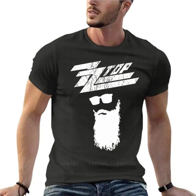 Zz Top Rock Band Logo Oversize T Shirt Summer Men Clothing  Cotton Streetwear Big Size Top Tee