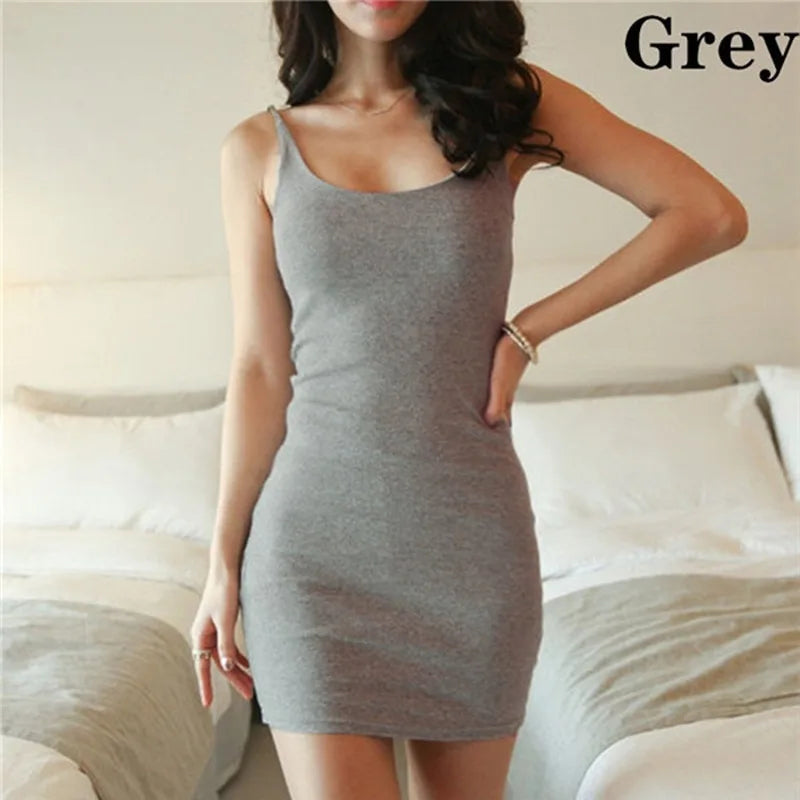 Women Sexy White Dress 2024 Summer European And American Bodycon Sleeveless Tight Hip Evening Party Solid Strappy Mini Dresses