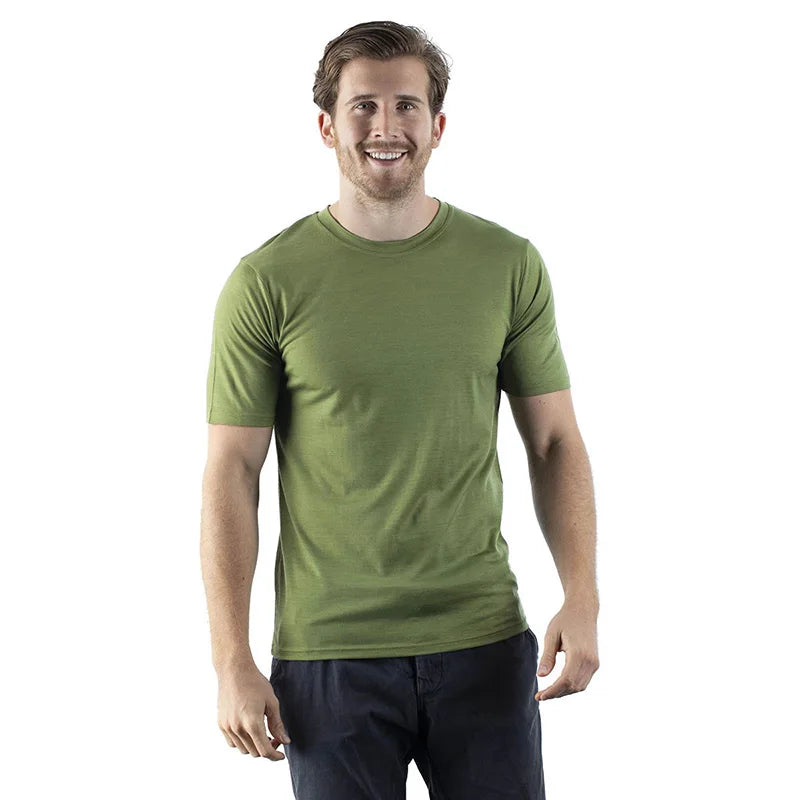 Men's Merino Wool Base Layer Tee T-Shirt 180GSM Wicking Breathable Quick Dry Anti-Odor ASIA Size