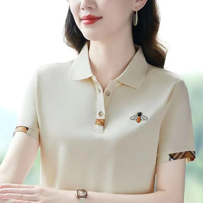 Polo Shirt Women's Summer Designer Lapel Short Sleeve T-shirt 2025 New Fashion Embroidered Thin T-shirt Golf Shirt Women