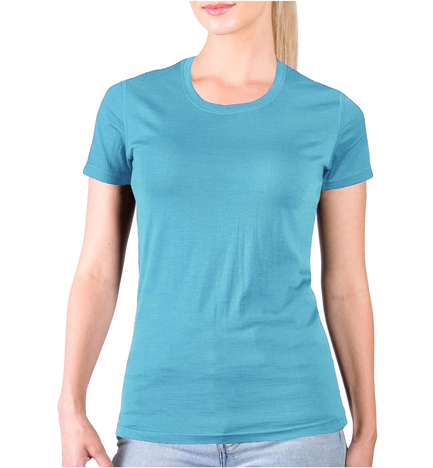 100% Merino Wool T Shirt Women Merino Wool 160G Lightweight Tech Tee Crew Neck Base Layer Women Undershirt Wicking Breathable