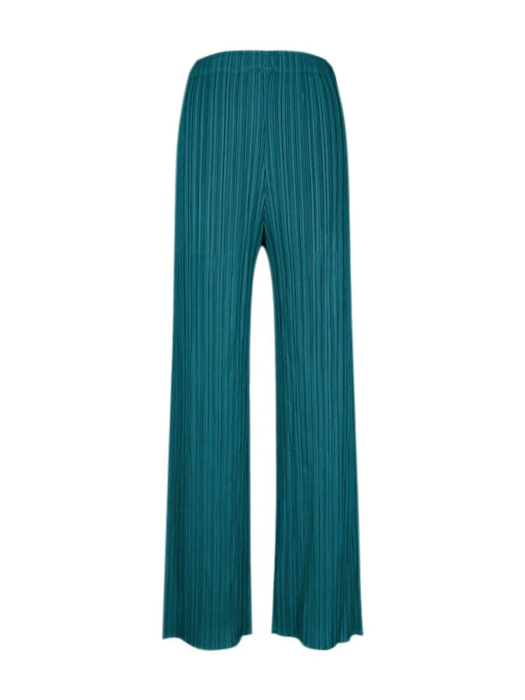 Spring Summer Autumn Women's Casual Elegant Miyake Designer Classical Loose Straight Pleated Pants High Waist Trousers In Stock