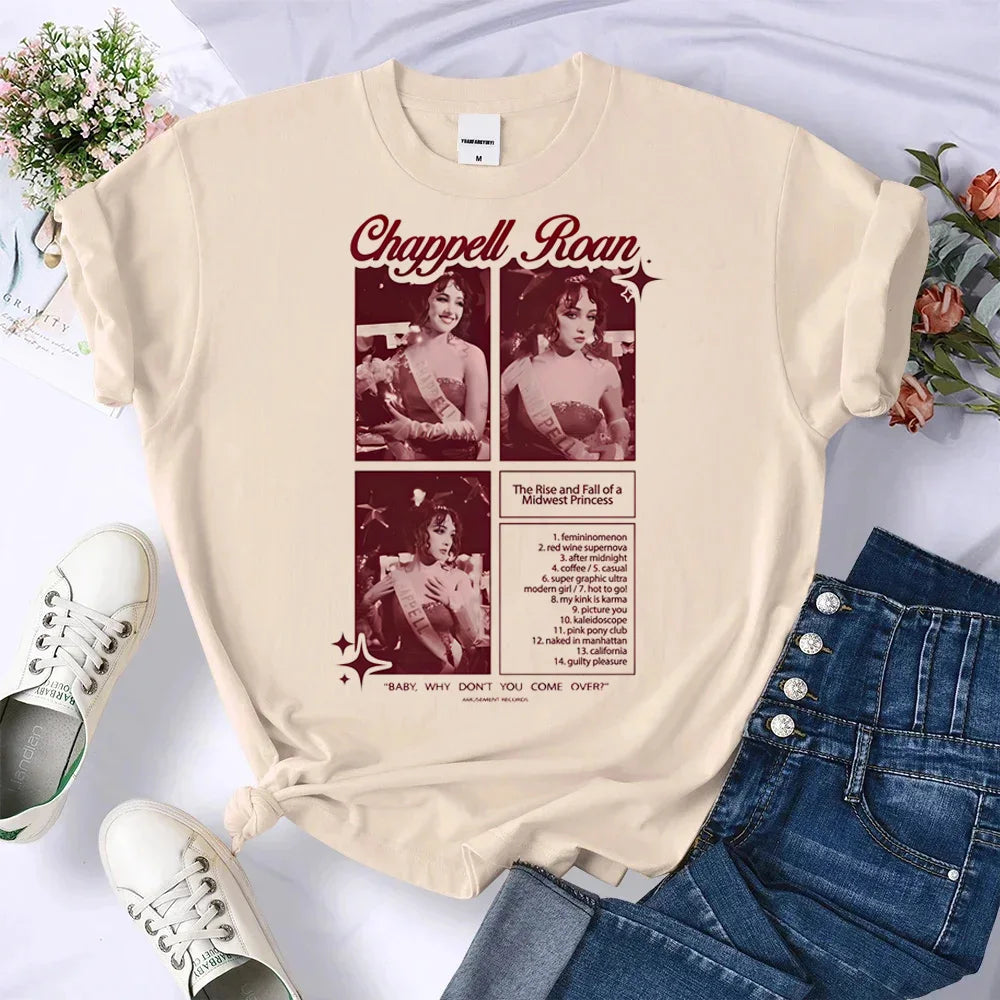 Chappell Roan tshirt women designer manga tshirt female comic Japanese streetwear clothing