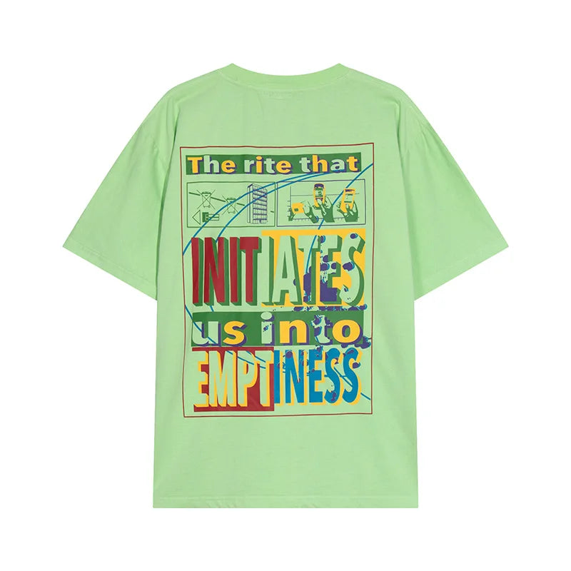 Vintage Batik Trapezoidal Logo Embroidery CAVEMPT T Shirt Men Women Oversized Short Sleeves Tee 100% Cotton CAV EMPT C.E T-Shirt