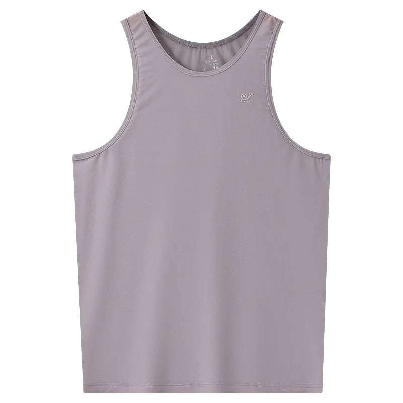 Summer Sports Vest Men Breathable Tank Tops Cool Ice Silk Sleeveless T-shirts Quick Drying Undershirts Male Gym Fitness Singlet