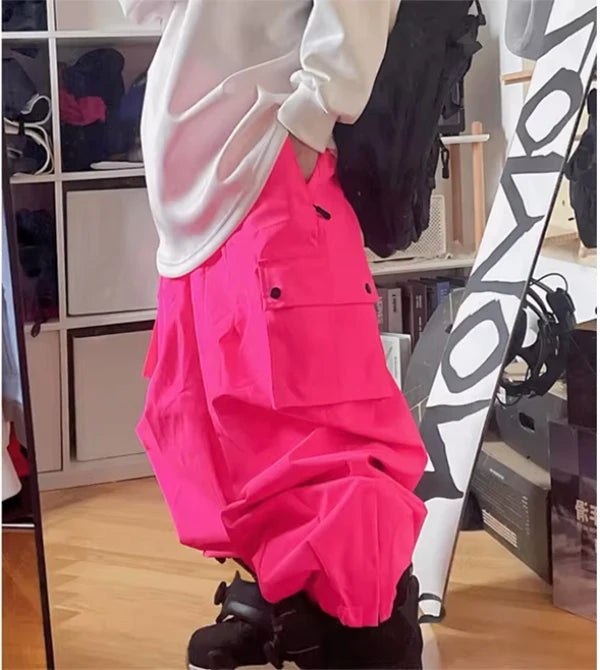 New Women Outdoor Windproof Waterproof Warm Violet Color Snow Trousers Oversize Ski Pants Winter Ski Snowboard Pants Cargo Pants