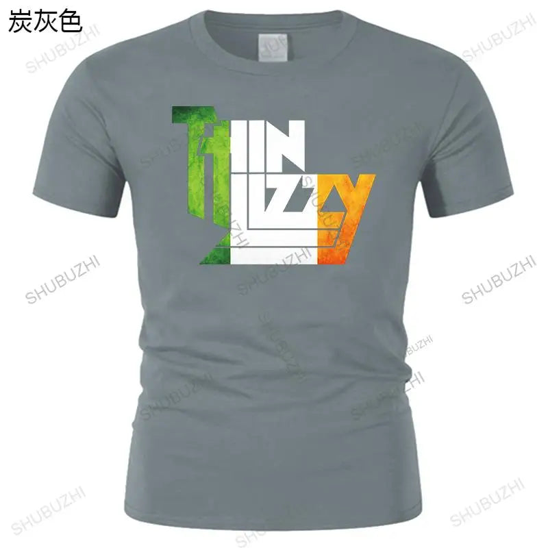 new vintage tshirts black t-sihrt 3d Heavy Metal Rock Band Thin Lizzy T Shirt Men Tops Music Pop Cotton unisex summer tee-shirt