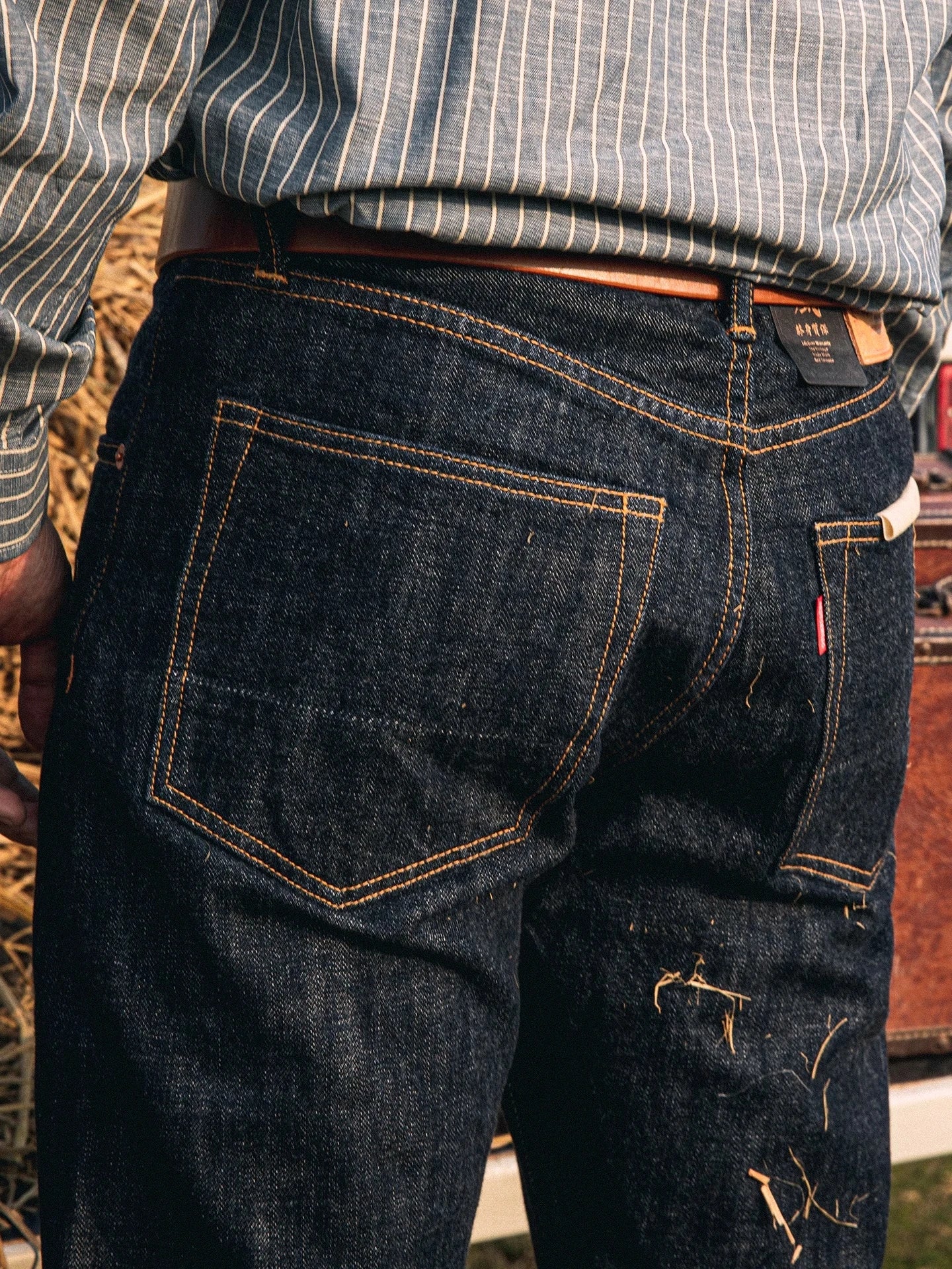 Red Tornado 710 Slim Straight Jeans Button Fly Heritage Style Selvedge Denim Pants