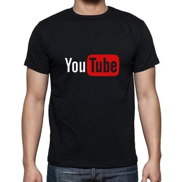 2024 YouTube Logo Print Lady T Shirts Brand Modal Tops Casual Custom Male Short-sleeved T-shirts Harajuku  Vintage T Shirt