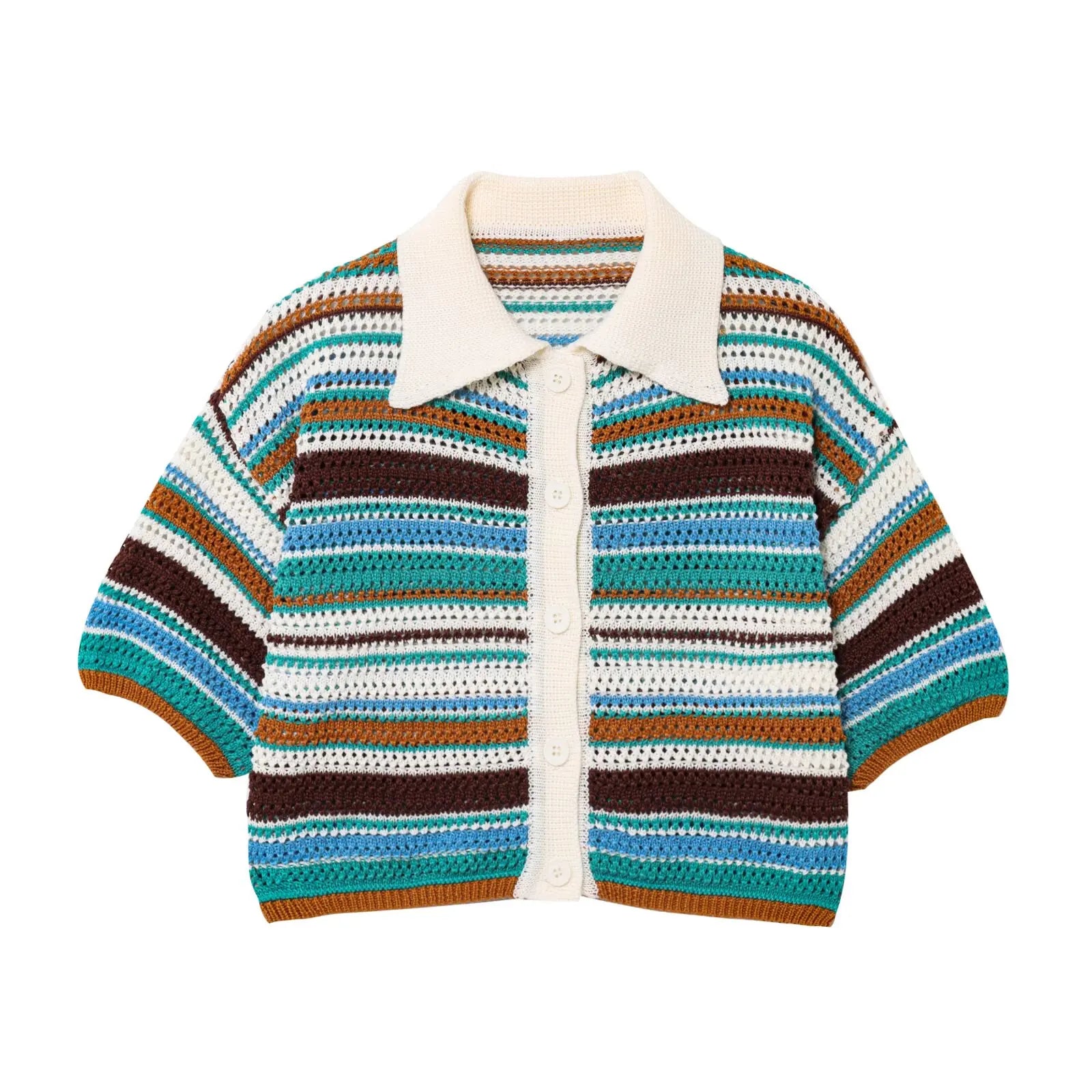 PB&ZA2024 autumn new women's clothing fashion temperament slim fit casual POLO collar short knitted sweater striped shorts set