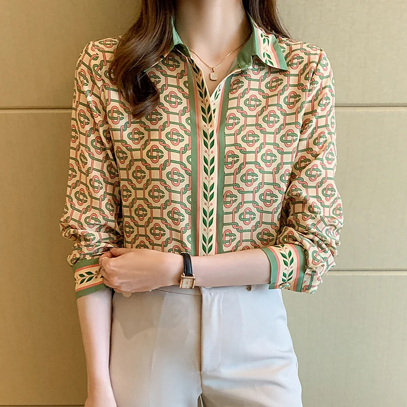 Fashion ladies shirts New elegant Women Blouses Long Sleeve Button-Down Tops blusa mujer
