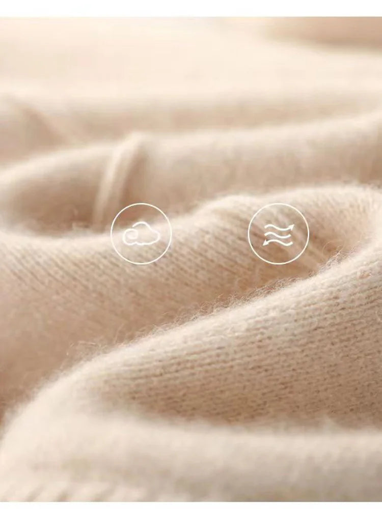 100% Pure Wool Pants Cashmere Wide Leg Trousers Women's Long Britches Knit Loose Daks Casual Pants Autumn Winter High Waist Daks
