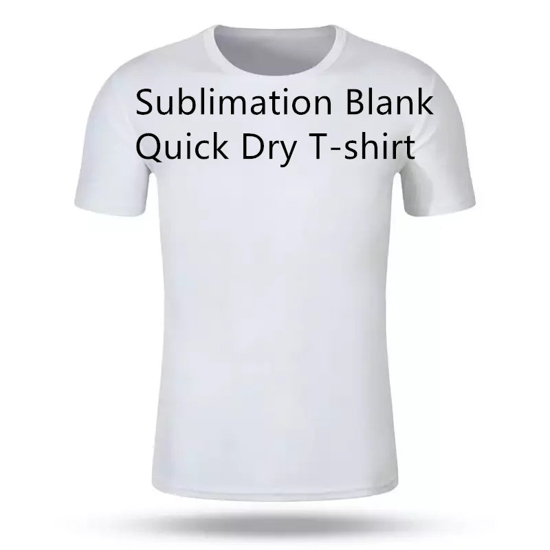 Sublimation Blank Quick Dry White T-shirt Summer Man Unisex O-neck Short SleeveTshirt Sports Clothing for Kids Adults Polyester