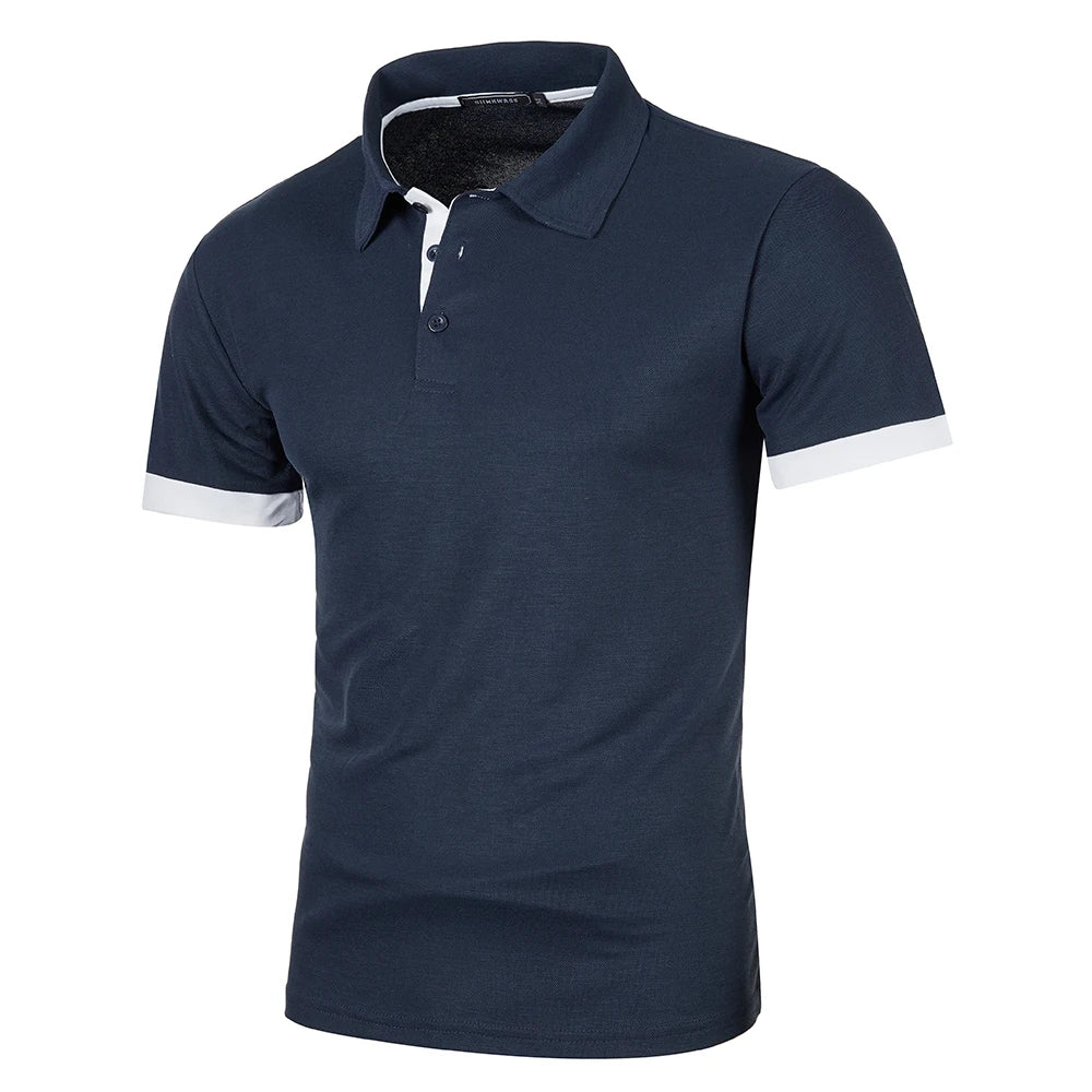 Summer Men Polo Men Shirt Short Sleeve Polo Shirt Contrast Color Polo New Clothing Streetwear Casual Fashion Men Collar Tops