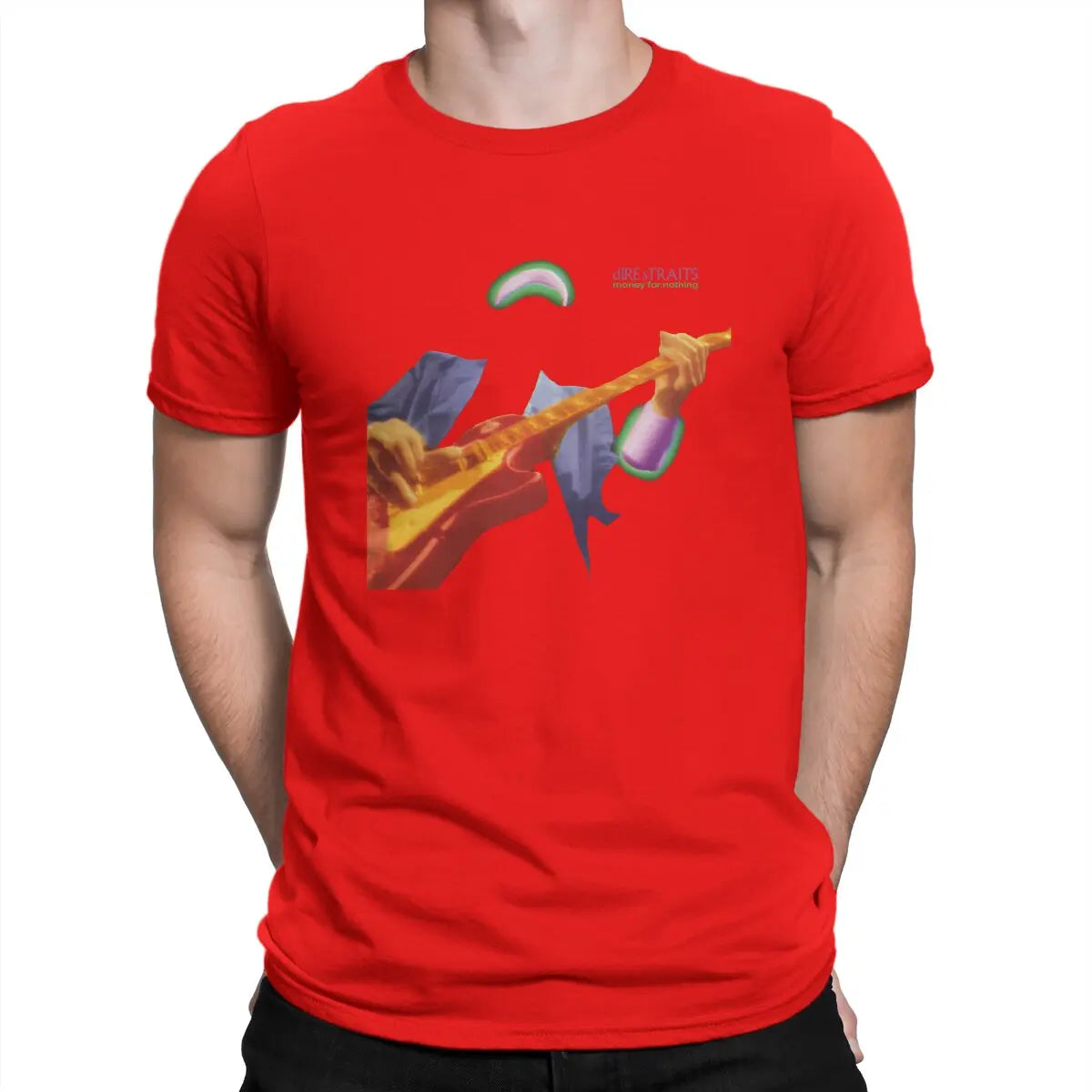 Funny Money For Nothing Music T-Shirts Men O Neck 100% Cotton T Shirts Dire Straits Band Short Sleeve Tees 6XL Clothes