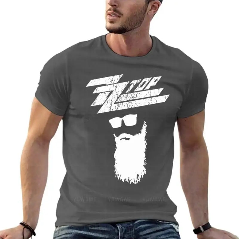 Zz Top Rock Band Logo Oversize T Shirt Summer Men Clothing  Cotton Streetwear Big Size Top Tee