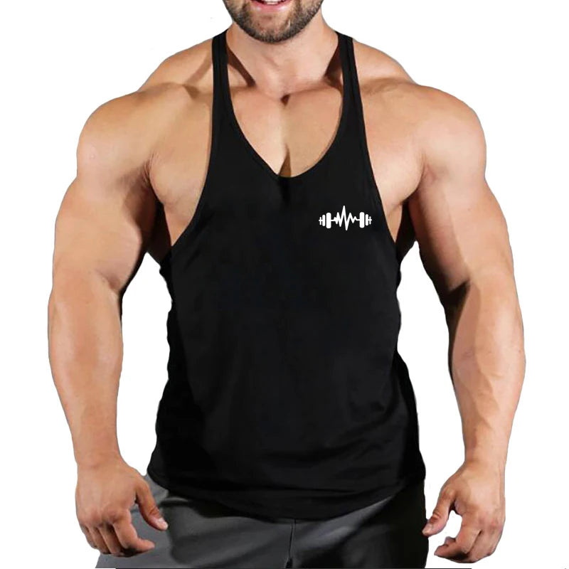 Brand Gym Stringer Tank Top Men Bodybuilding Clothing Cotton Sleeveless Shirt Man Fitness Vest Singlet Sportwear Workout Tanktop