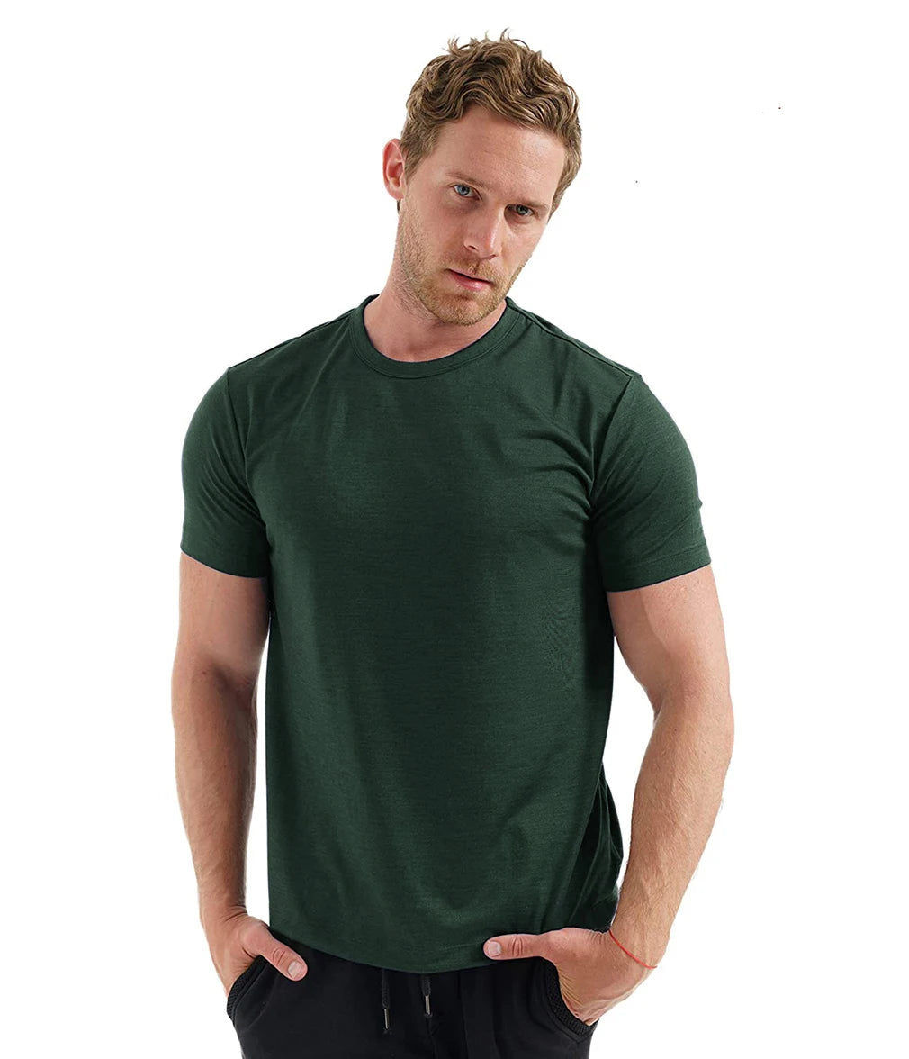 100% Superfine Merino Wool T shirt Mens Base Layer Merino Shirt Wicking Breathable Quick Dry Anti-Odor No-itch USA Size