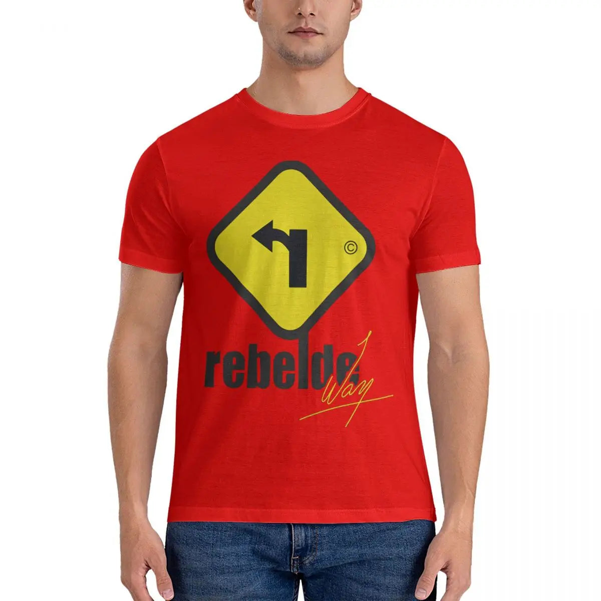 Way T-Shirt for Men Rebelde Vintage Pure Cotton Tee Shirt Round Collar Short Sleeve T Shirt Birthday Present Clothing