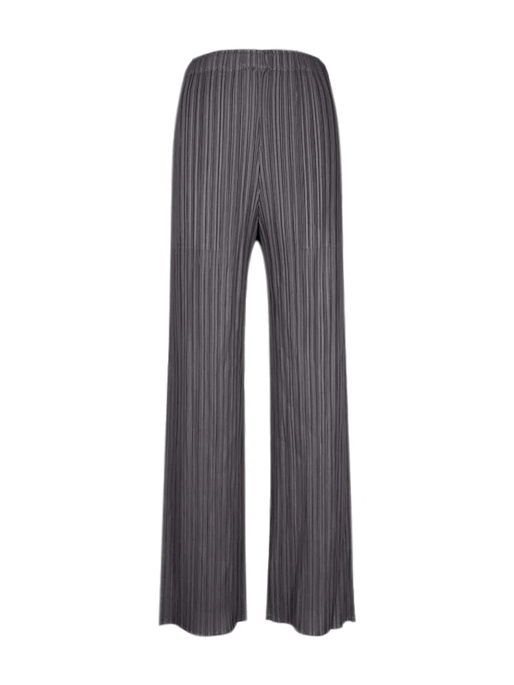 Spring Summer Autumn Women's Casual Elegant Miyake Designer Classical Loose Straight Pleated Pants High Waist Trousers In Stock