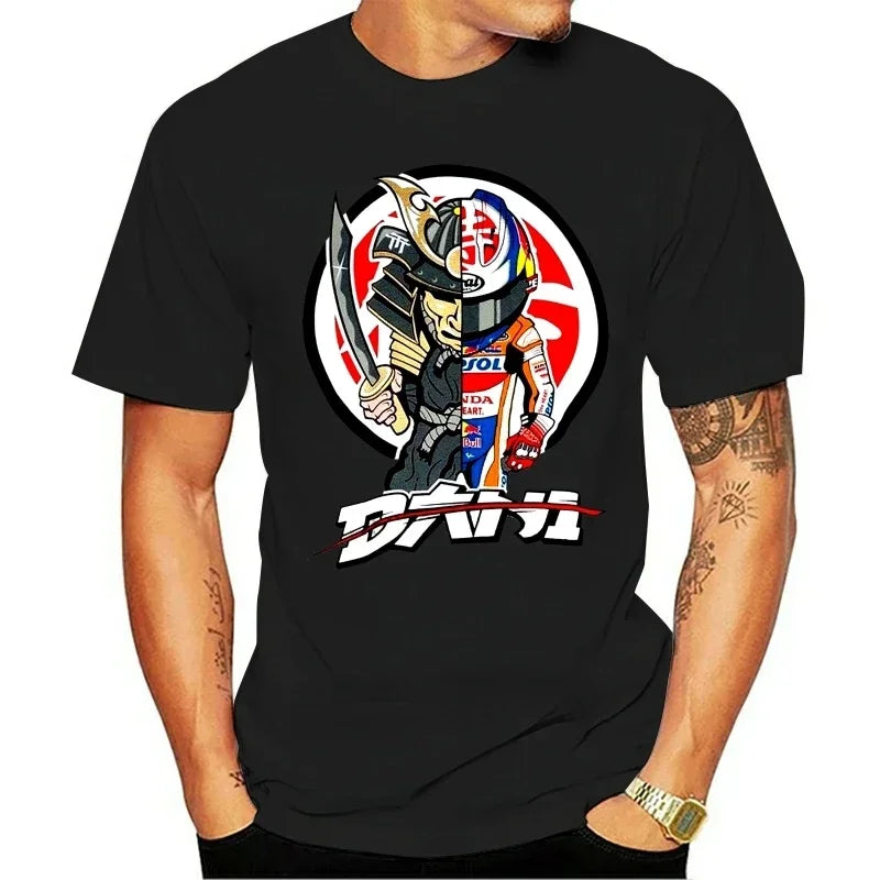 T-Shirt Men Harajuku Streetwear Dani Pedrosa Official Samurai T Shirt Printed T-Shirt Boys Top Cotton Tee Fashion