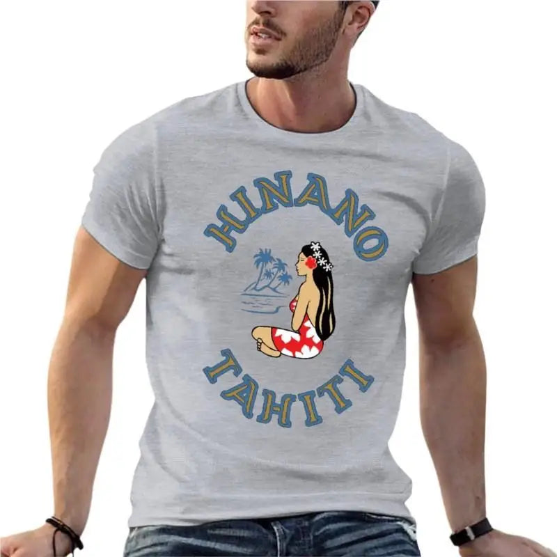 Hinano Tahiti Beer Gift Oversized T-Shirt Brand Men Clothing 100% Cotton Streetwear Large Size Top Tee