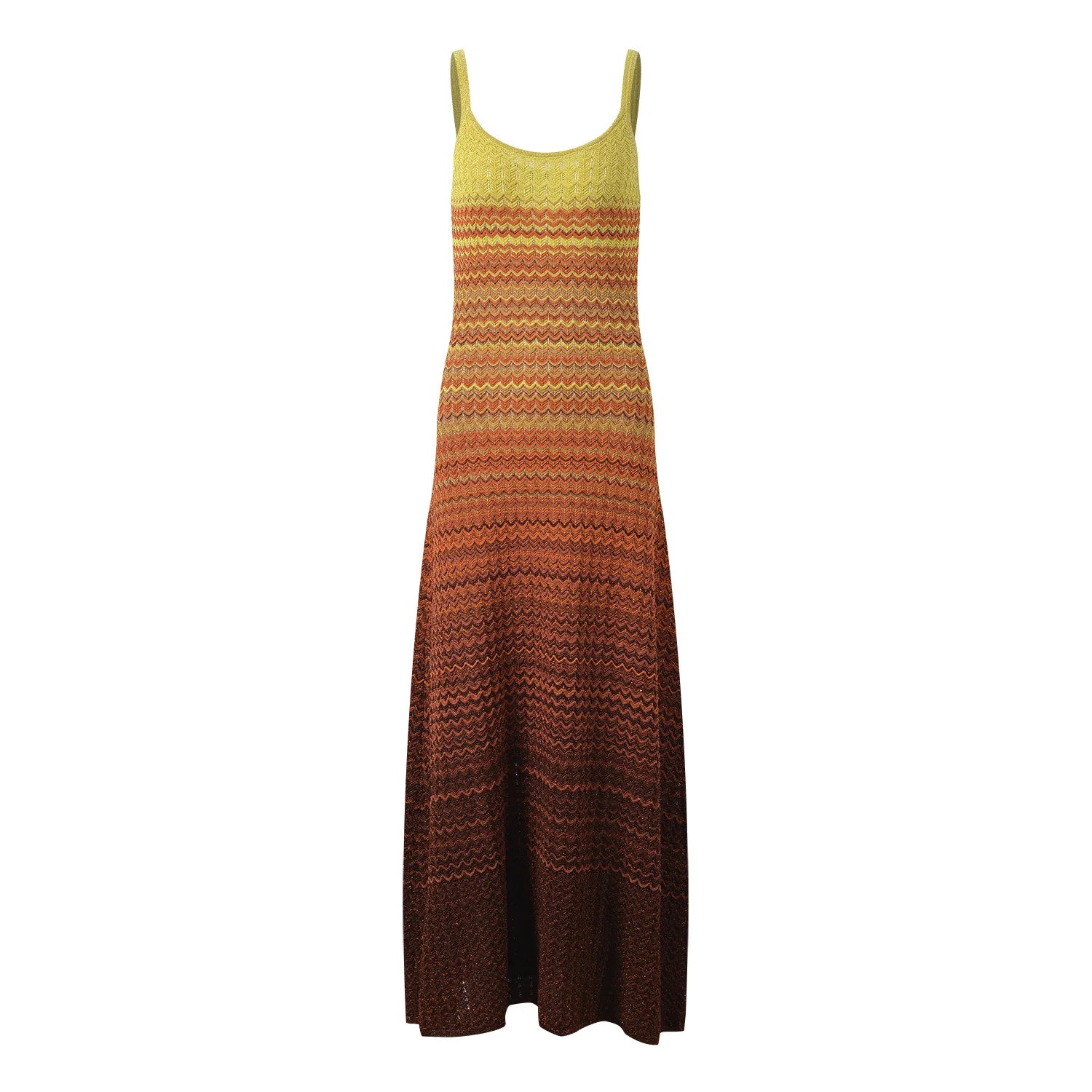 2024 Summer Gradient Color Women Knitted Sleeveless Sexy Holiday Casual Ladies Fashion Long Slip Dresses