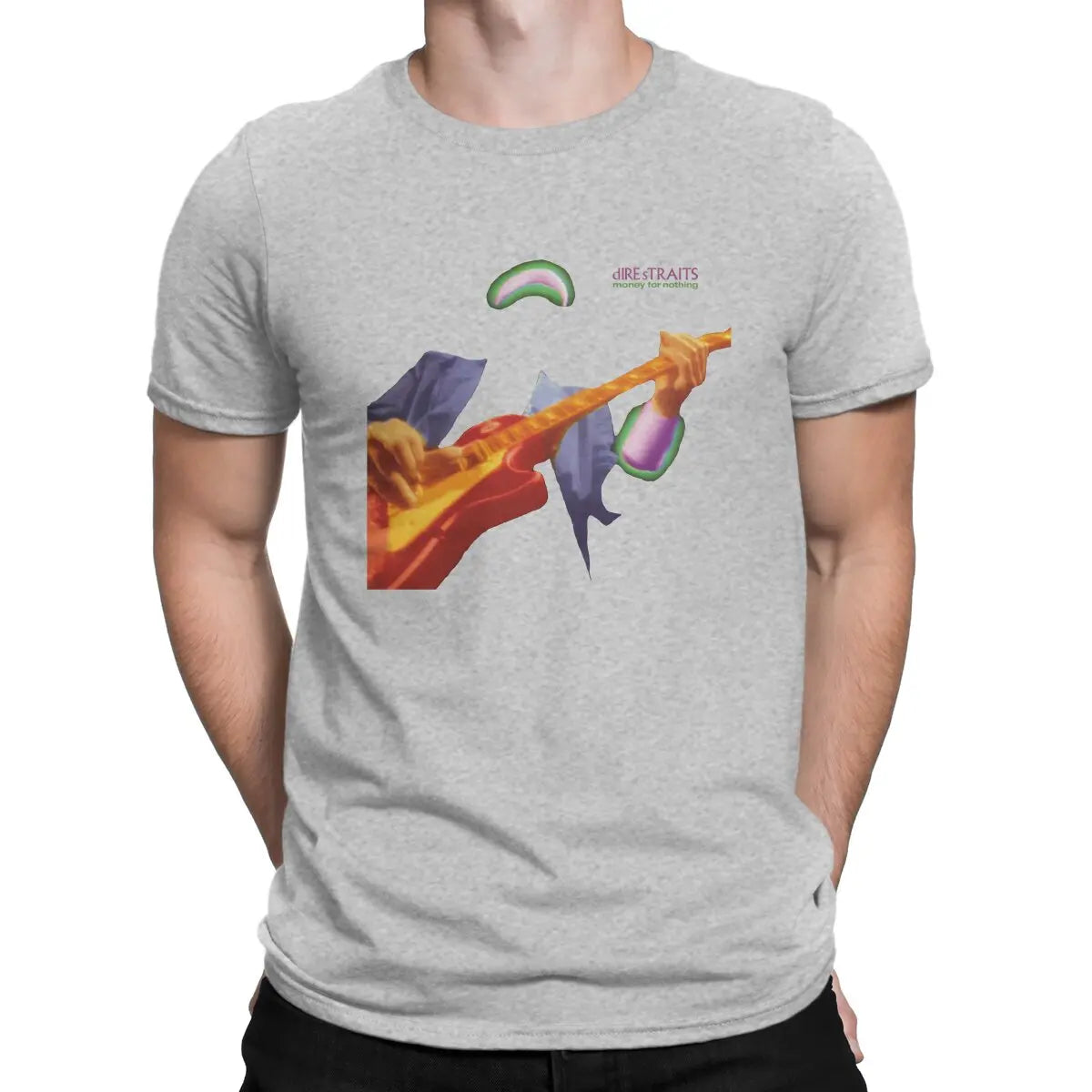 Funny Money For Nothing Music T-Shirts Men O Neck 100% Cotton T Shirts Dire Straits Band Short Sleeve Tees 6XL Clothes